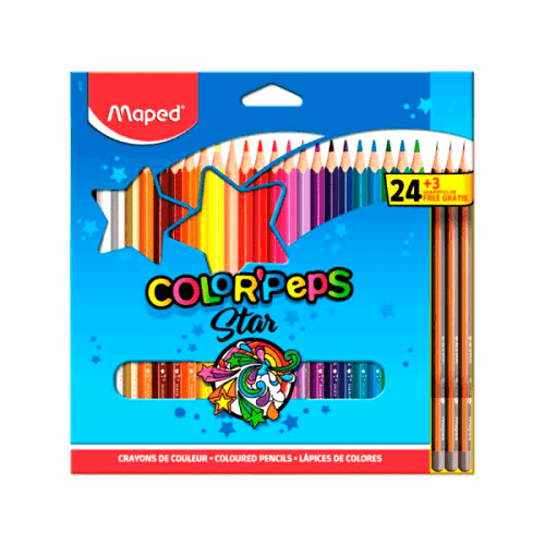 LAPIS 24+3 CORES COLOR PEPS STAR MAPED - REF. 983703ZV - 1 UNIDADE