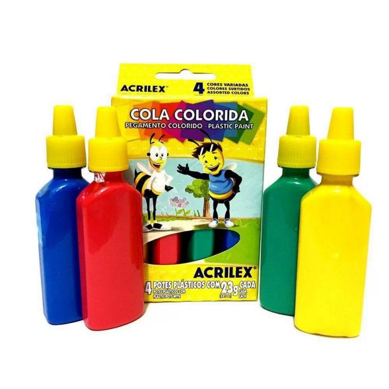 COLA COLORIDA 4 CORES ACRILEX - REF. 2604 - 1 UNIDADE