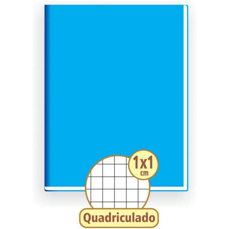 CADERNO QUADRICULADO CAPA DURA 48 FOLHAS BROCHURAO AZUL - REF. 2111 - PACOTE COM 5 UNIDADES