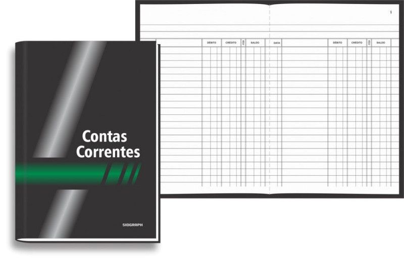 LIVRO CONTA CORRENTE 1/4 100 FOLHAS SIDGRAPH - REF. 4509 - 1 UNIDADE