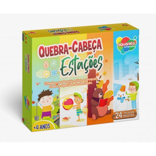 Quebra-Cabeça Giralfabeto, Aquarela Brinquedos, 26 Peças 